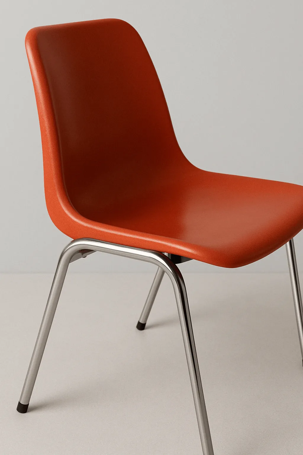 Red chair with chrome legs